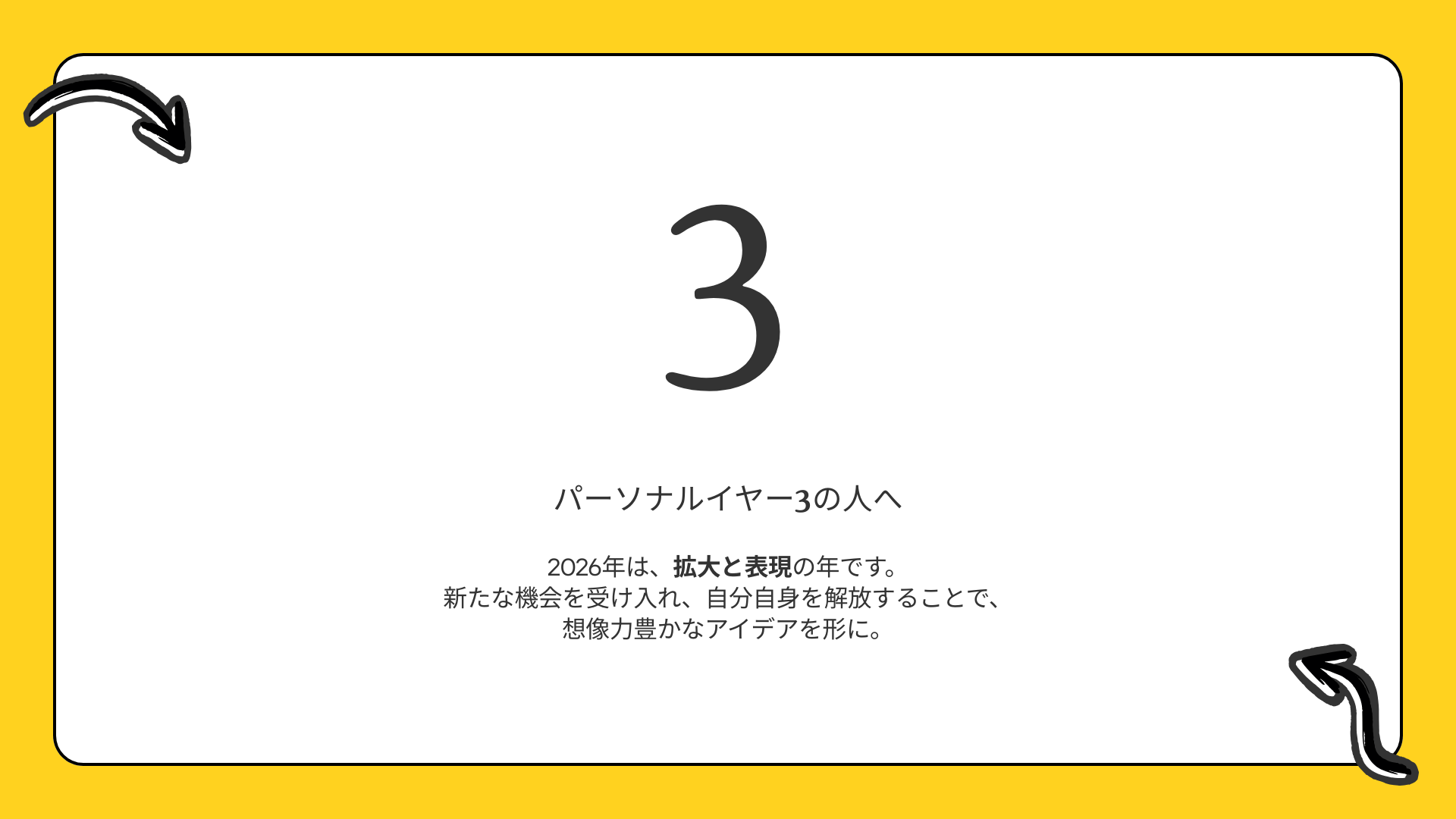 パーソナルイヤー3の人へ  |  2026年は”拡大と表現”の年